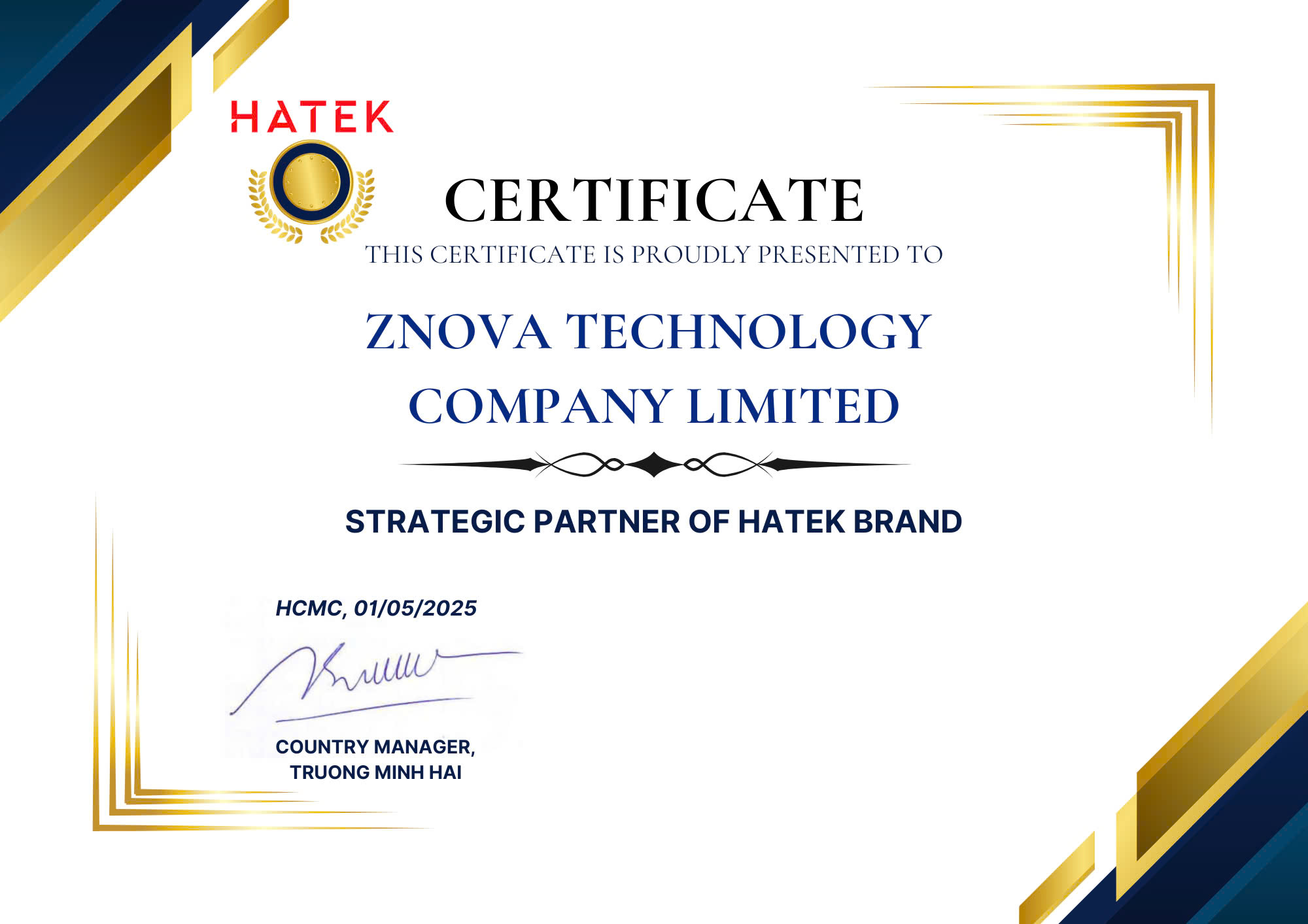 ZNOVA Chính Thức Trở Thành Đối Tác Chiến Lược Của HATEK – Bước Ngoặt Hợp Tác Công Nghệ ZNOVA