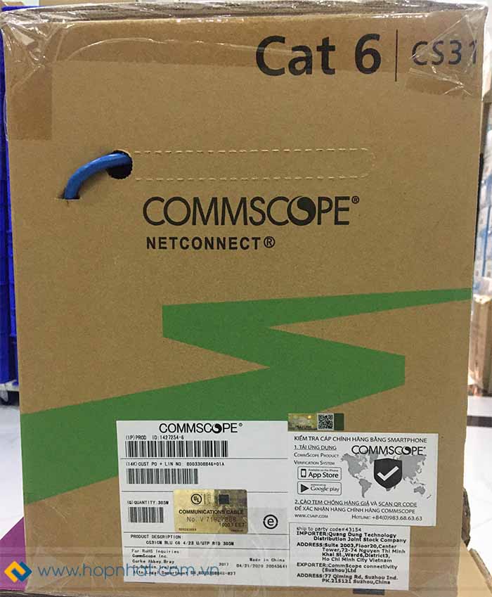 Cáp mạng Commscope Cat6 UTP 1427254-6 Cáp mạng Commscope Cat6 UTP 1427254-6 - Ảnh 3