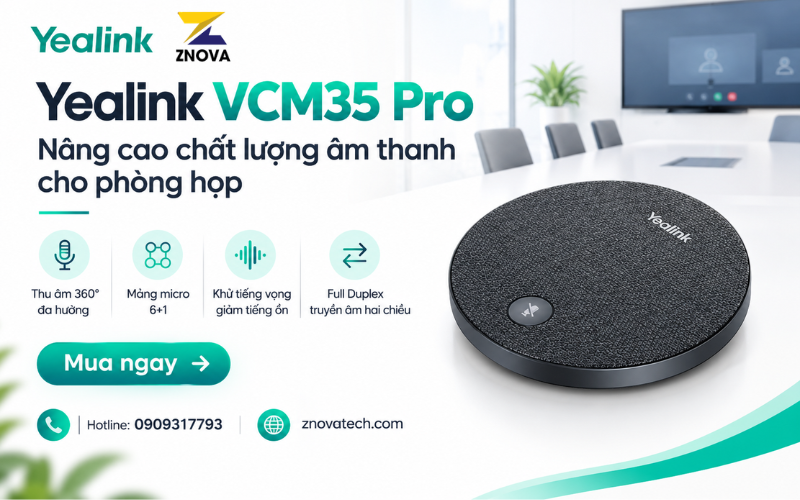 Yealink VCM35 Pro – Nâng cao chất lượng âm thanh cho phòng họp Yealink VCM35 Pro – Nâng cao chất lượng âm thanh cho phòng họp